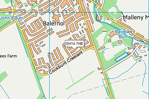 EH14 7HB map - OS VectorMap District (Ordnance Survey) EH14 7HB map - OS VectorMap District (Ordnance Survey)