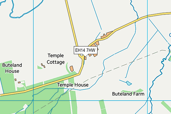 EH14 7HW map - OS VectorMap District (Ordnance Survey) EH14 7HW map - OS VectorMap District (Ordnance Survey)