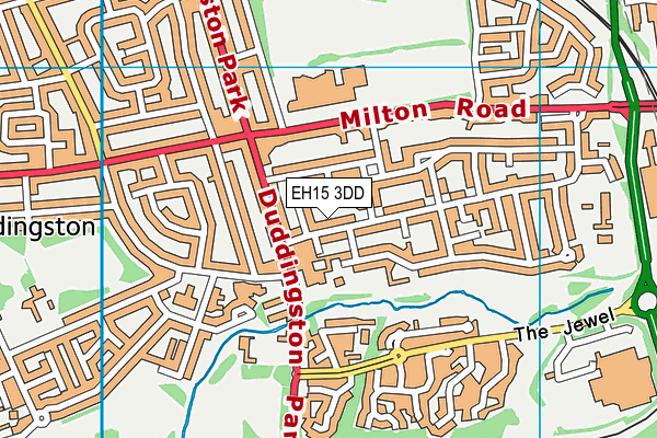 EH15 3DD map - OS VectorMap District (Ordnance Survey)