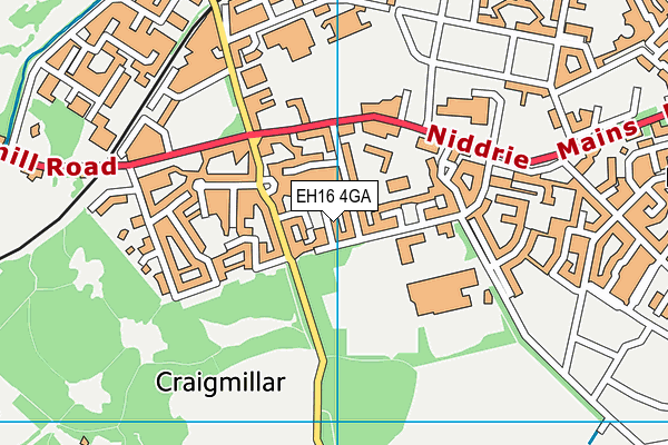 EH16 4GA map - OS VectorMap District (Ordnance Survey)