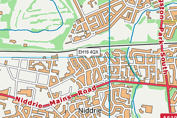 EH16 4QX map - OS VectorMap District (Ordnance Survey)
