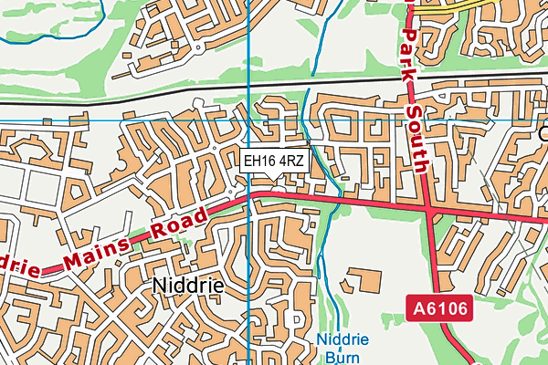 EH16 4RZ map - OS VectorMap District (Ordnance Survey)