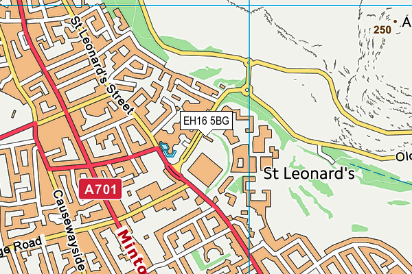 EH16 5BG map - OS VectorMap District (Ordnance Survey)
