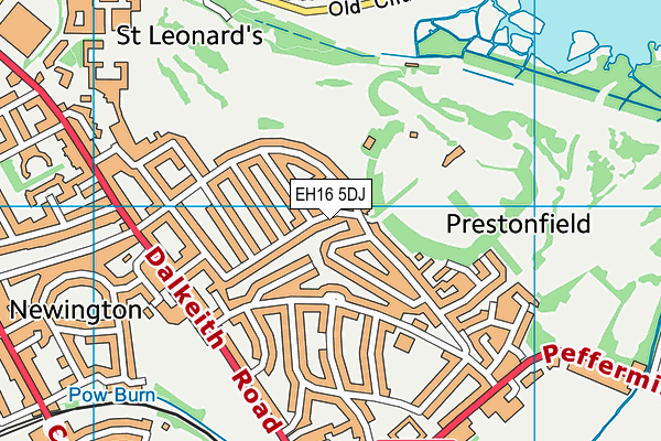 EH16 5DJ map - OS VectorMap District (Ordnance Survey)