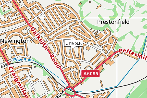 EH16 5ER map - OS VectorMap District (Ordnance Survey)