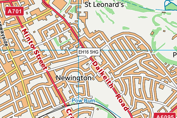 EH16 5HG map - OS VectorMap District (Ordnance Survey)