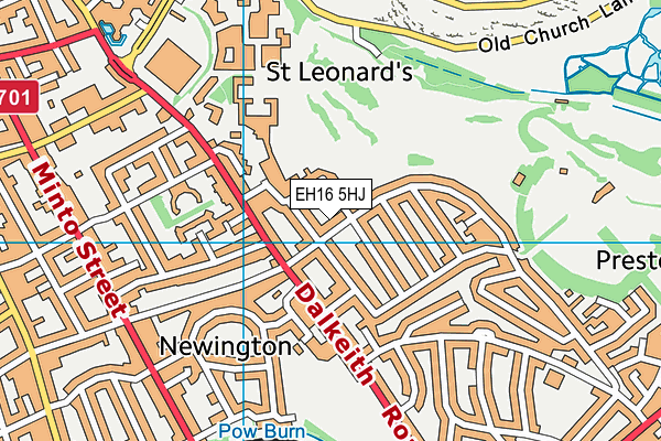 EH16 5HJ map - OS VectorMap District (Ordnance Survey)