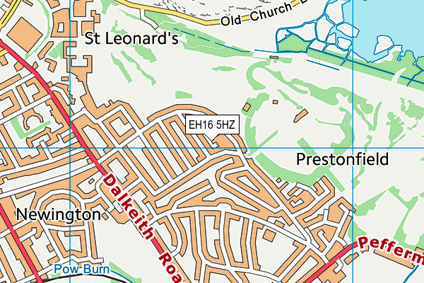 EH16 5HZ map - OS VectorMap District (Ordnance Survey)