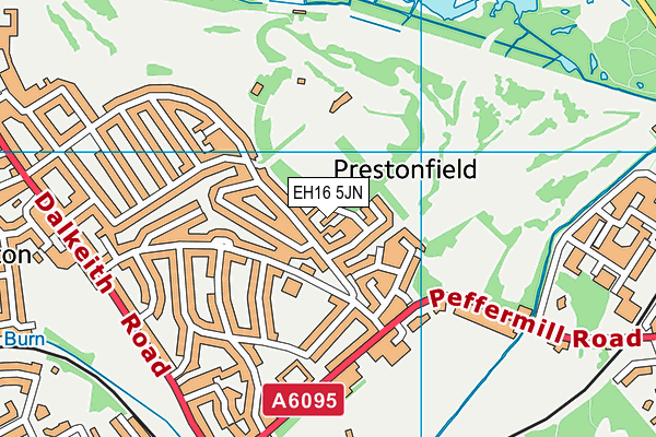 EH16 5JN map - OS VectorMap District (Ordnance Survey)