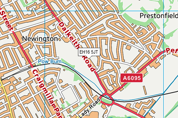 EH16 5JT map - OS VectorMap District (Ordnance Survey)