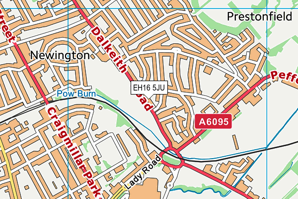 EH16 5JU map - OS VectorMap District (Ordnance Survey)
