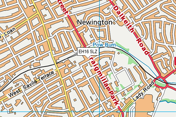 EH16 5LZ map - OS VectorMap District (Ordnance Survey)