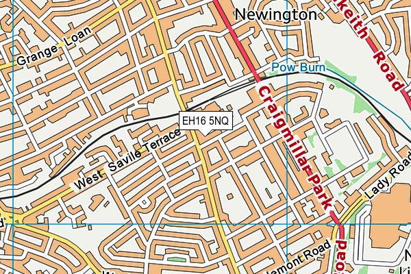 EH16 5NQ map - OS VectorMap District (Ordnance Survey)