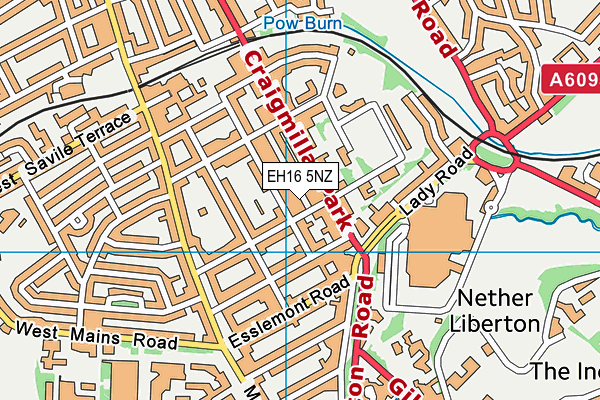 EH16 5NZ map - OS VectorMap District (Ordnance Survey)