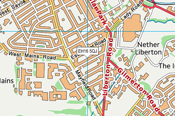 EH16 5QJ map - OS VectorMap District (Ordnance Survey)