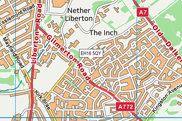 EH16 5QY map - OS VectorMap District (Ordnance Survey)