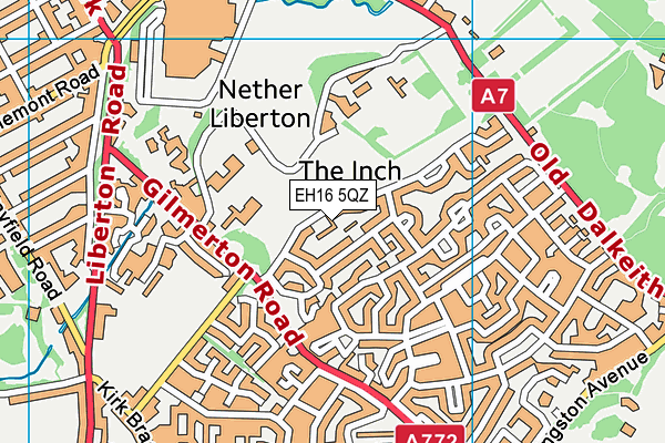EH16 5QZ map - OS VectorMap District (Ordnance Survey)