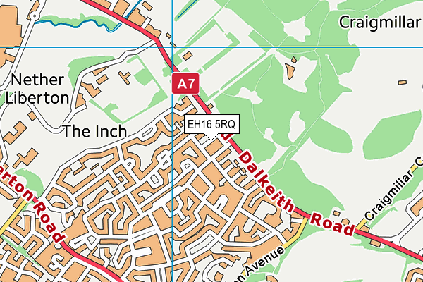 EH16 5RQ map - OS VectorMap District (Ordnance Survey)