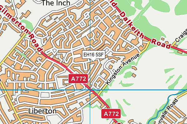 EH16 5SF map - OS VectorMap District (Ordnance Survey)