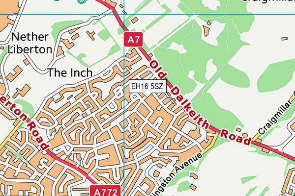 EH16 5SZ map - OS VectorMap District (Ordnance Survey)