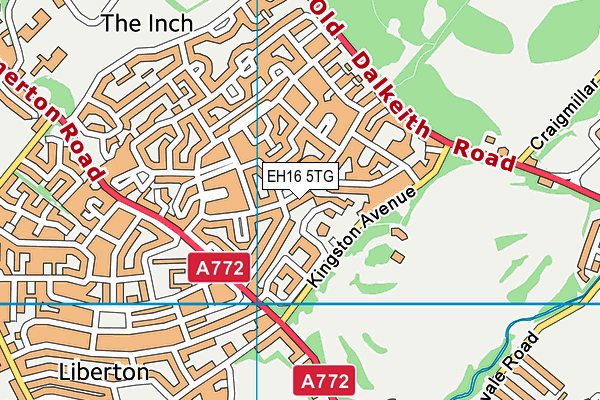 EH16 5TG map - OS VectorMap District (Ordnance Survey)