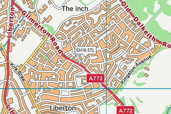 EH16 5TL map - OS VectorMap District (Ordnance Survey)