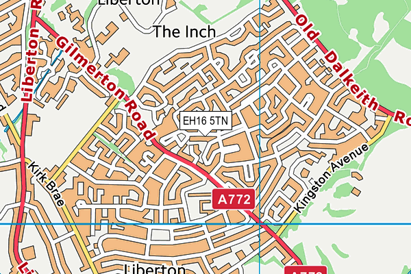 EH16 5TN map - OS VectorMap District (Ordnance Survey)