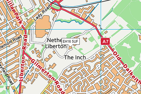 EH16 5UF map - OS VectorMap District (Ordnance Survey)