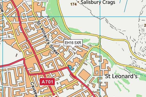 EH16 5XR map - OS VectorMap District (Ordnance Survey)