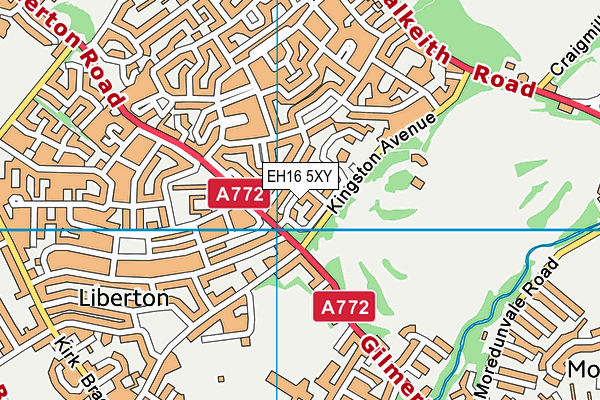 EH16 5XY map - OS VectorMap District (Ordnance Survey)