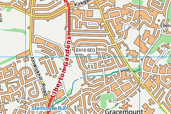 EH16 6EG map - OS VectorMap District (Ordnance Survey)