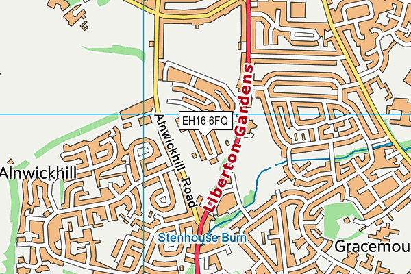EH16 6FQ map - OS VectorMap District (Ordnance Survey)