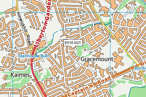 EH16 6GY map - OS VectorMap District (Ordnance Survey) EH16 6GY map - OS VectorMap District (Ordnance Survey)