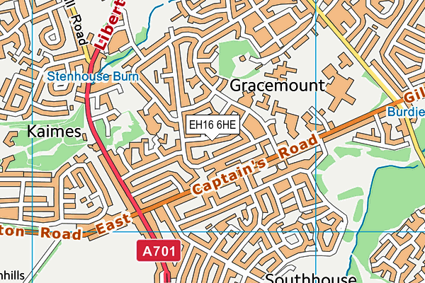 EH16 6HE map - OS VectorMap District (Ordnance Survey) EH16 6HE map - OS VectorMap District (Ordnance Survey)