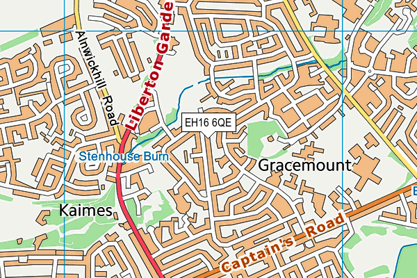 EH16 6QE map - OS VectorMap District (Ordnance Survey) EH16 6QE map - OS VectorMap District (Ordnance Survey)