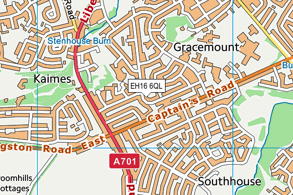 EH16 6QL map - OS VectorMap District (Ordnance Survey) EH16 6QL map - OS VectorMap District (Ordnance Survey)