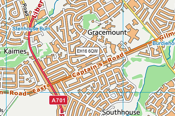 EH16 6QW map - OS VectorMap District (Ordnance Survey) EH16 6QW map - OS VectorMap District (Ordnance Survey)