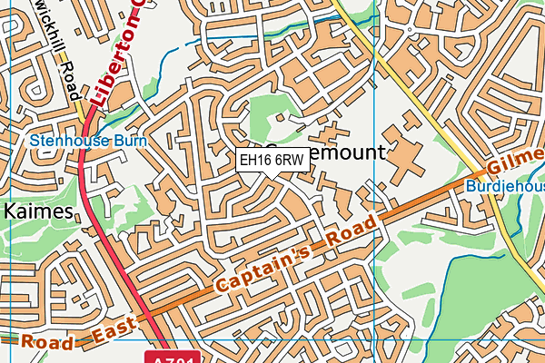 EH16 6RW map - OS VectorMap District (Ordnance Survey) EH16 6RW map - OS VectorMap District (Ordnance Survey)