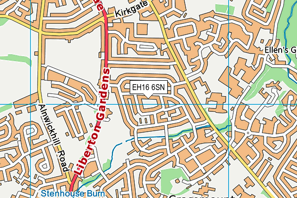 EH16 6SN map - OS VectorMap District (Ordnance Survey) EH16 6SN map - OS VectorMap District (Ordnance Survey)