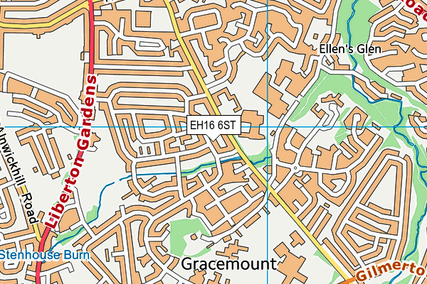 EH16 6ST map - OS VectorMap District (Ordnance Survey) EH16 6ST map - OS VectorMap District (Ordnance Survey)