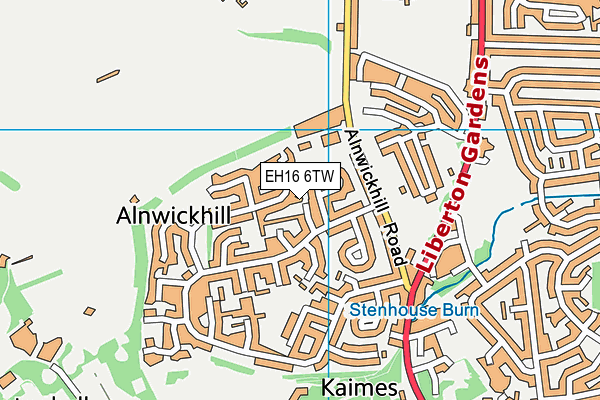 EH16 6TW map - OS VectorMap District (Ordnance Survey) EH16 6TW map - OS VectorMap District (Ordnance Survey)