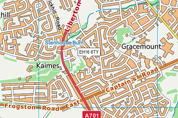 EH16 6TY map - OS VectorMap District (Ordnance Survey) EH16 6TY map - OS VectorMap District (Ordnance Survey)