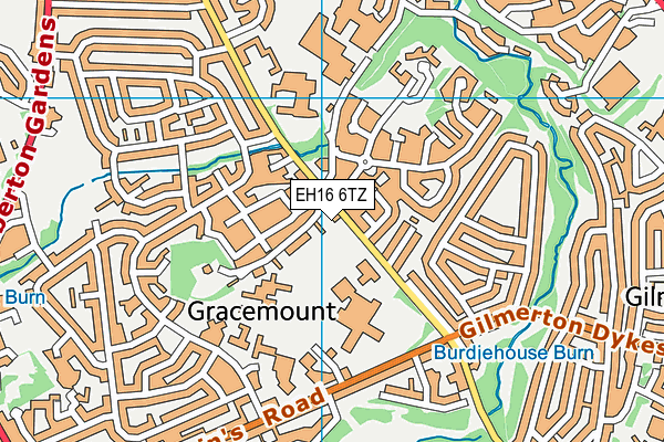 EH16 6TZ map - OS VectorMap District (Ordnance Survey) EH16 6TZ map - OS VectorMap District (Ordnance Survey)