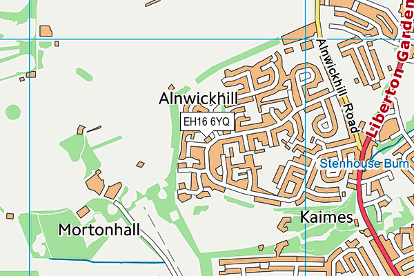 EH16 6YQ map - OS VectorMap District (Ordnance Survey)