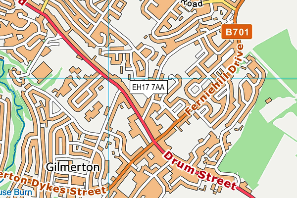 EH17 7AA map - OS VectorMap District (Ordnance Survey) EH17 7AA map - OS VectorMap District (Ordnance Survey)
