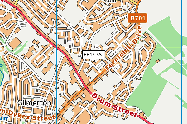 EH17 7AJ map - OS VectorMap District (Ordnance Survey) EH17 7AJ map - OS VectorMap District (Ordnance Survey)
