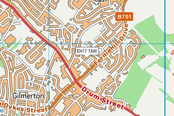 EH17 7AW map - OS VectorMap District (Ordnance Survey) EH17 7AW map - OS VectorMap District (Ordnance Survey)