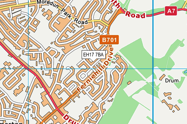 EH17 7BA map - OS VectorMap District (Ordnance Survey) EH17 7BA map - OS VectorMap District (Ordnance Survey)