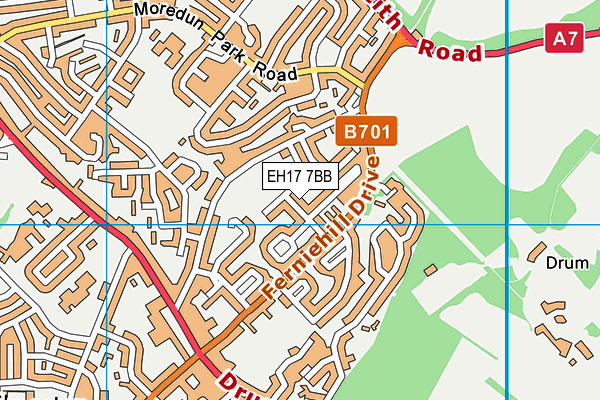 EH17 7BB map - OS VectorMap District (Ordnance Survey) EH17 7BB map - OS VectorMap District (Ordnance Survey)