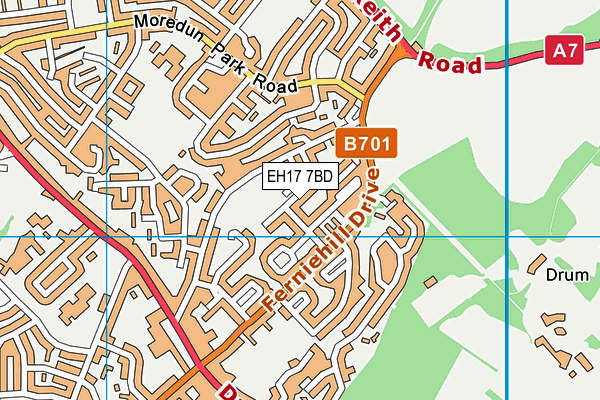 EH17 7BD map - OS VectorMap District (Ordnance Survey) EH17 7BD map - OS VectorMap District (Ordnance Survey)